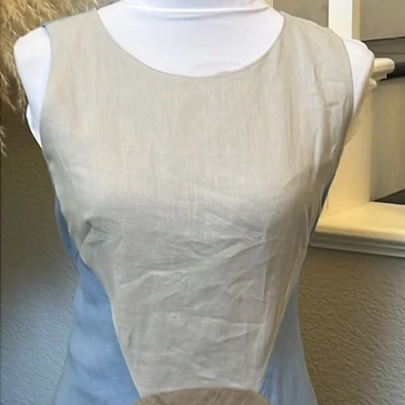 Lafayette 148 Color Block 100% Linen Maxi Sheath Dress Size 2 - Picture 3 of 9